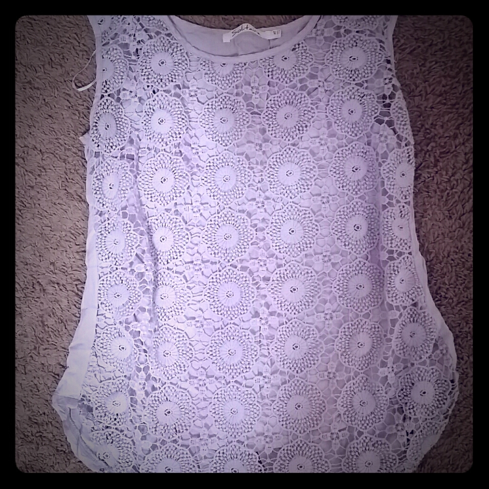 Purple Lace Patterned Sleeveless Top